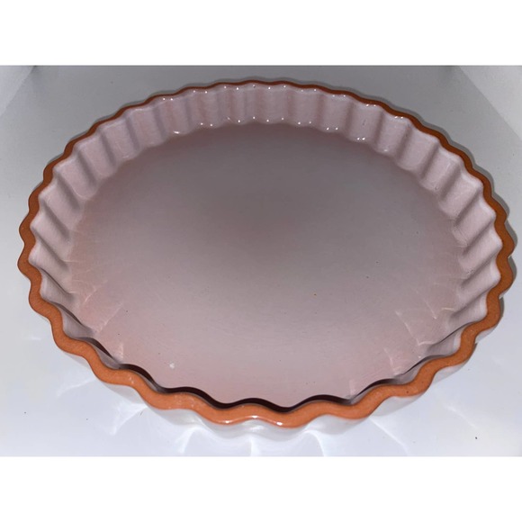 Emile Henry 9" Pastry/Quiche/Dessert dish-Light Pink/white - Picture 2 of 5